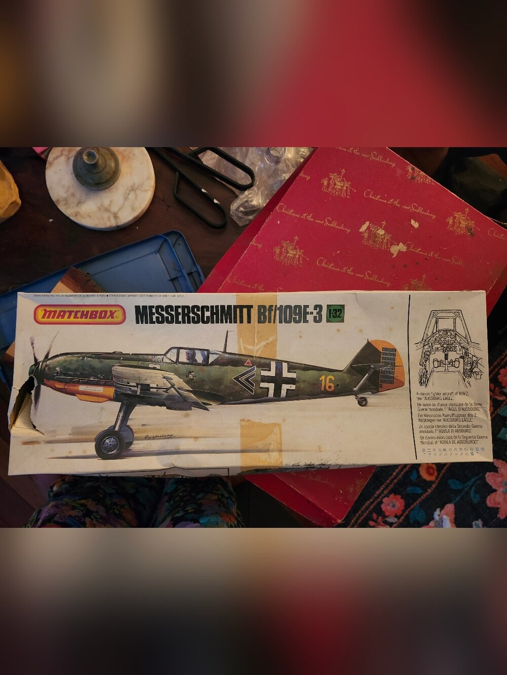 Matchbox Aircraft Plastic Model Kit BF/109E-3 Damaged Box
